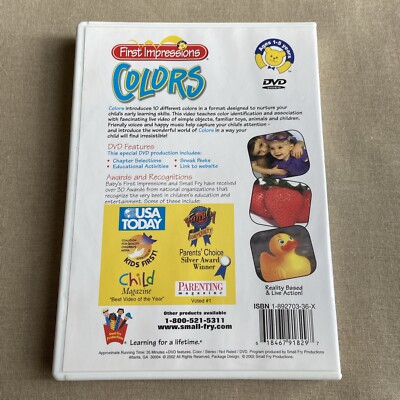 AAA DVD 1st〜5th Baby's First Impressions - Colors (DVD 2003) Ages 1-5 Yrs. Early