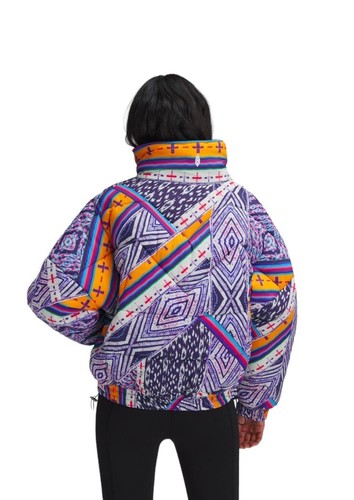 Free People Power House Puffer Jacket Insulated Geometric Printed Size Large NEW - Picture 2 of 23