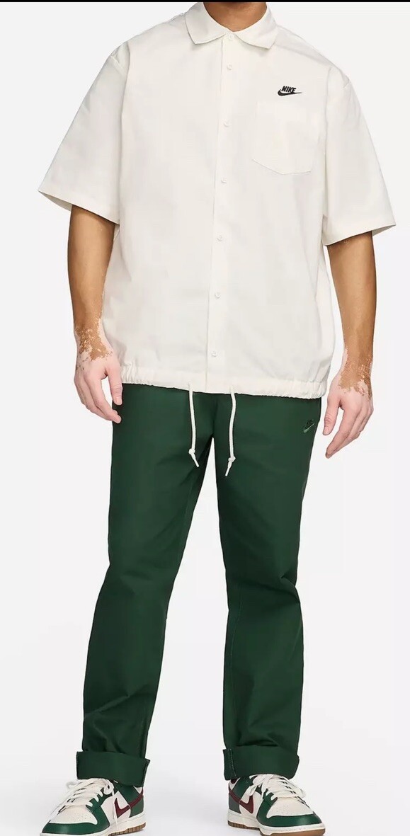 Nike Club Oxford Short-Sleeve Button-Up Shirt White FN3902-133