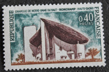 Timbre - FRANCE - Chapelle Notre-Dame RONCHAMP - Neuf ** - YT1435 - 1965