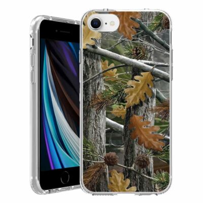 For Apple iPhone SE 3rd 2nd Gen TPU Case Cover+Glass(Hunter Camo)