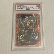 2021 Prizm Isaiah Jackson Rookie NBA 75th Anniversary Diamond Prizm #35/75 PSA 9