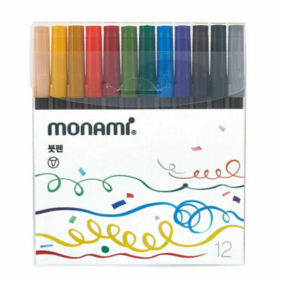 Monami Pinselstift 12 Farben SET Stift auf Wasserbasis