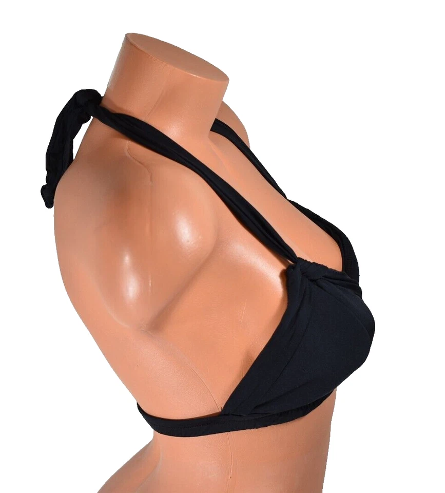 Women's Badgley Mischka Monaco Black Halter Bra Bikini Top Size 8 NWOT - Image 4 of 4
