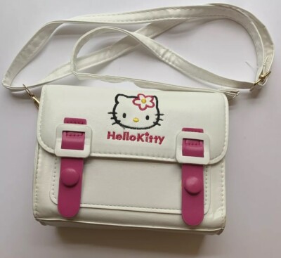 Hello Kitty Sanrio Embroidered Shoulder Bag With Removable Strap. Magnetic Snaps