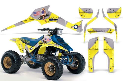 Kit Décalcomanies / Graphiques Suzuki LTR 450 ATV - Multicolore Rouge & Noir - Personnalisable