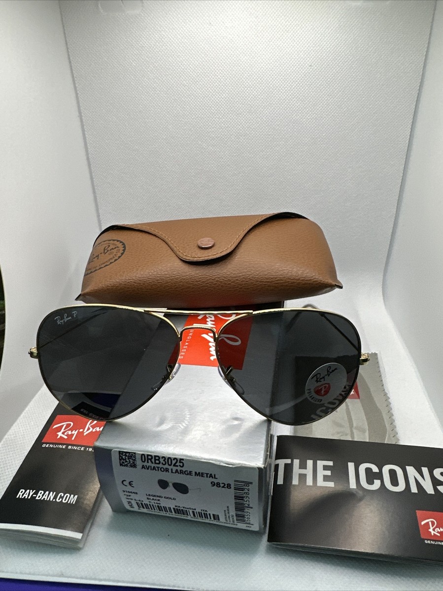 Ray-Ban RB3025 919648 62 Aviator Classic Polarized Black Gold Men