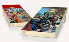 Superheroes Cornhole Board Vinyl Wrap Skins Laminated Sticker Set Decal