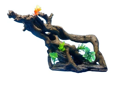 ATLANTIS AQUARIUM MANGROVE TREE BRANCH w/ PLANTS 25277 AQUARIUM RESIN SWIM THROUGH TREE TRUNK