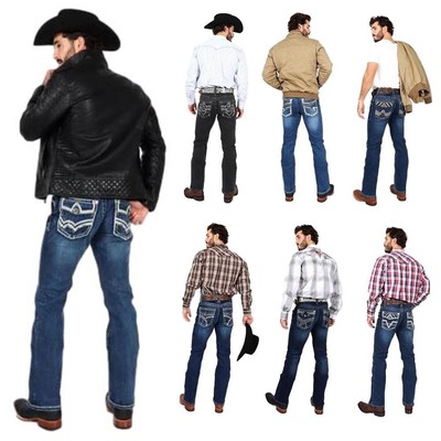Western Blue Men's Premium Straight Fit Denim Jeans Sizes 30-40 | eBay