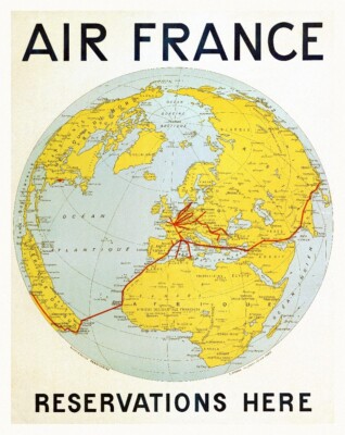 Poster Vintage Air France Poste Aérienne – Affiche Tarifs, Format 60x90 Cm, Papier Haute Qualité, Neuf