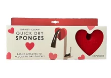 Kitchen Sponges Red Heart Set Of 6 Quick Dry Sophisti-Clean Evriholder NEW