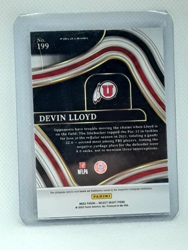 Devin Lloyd 2022 Select Draft Picks - #199 - Utah Utes - Picture 2 of 2