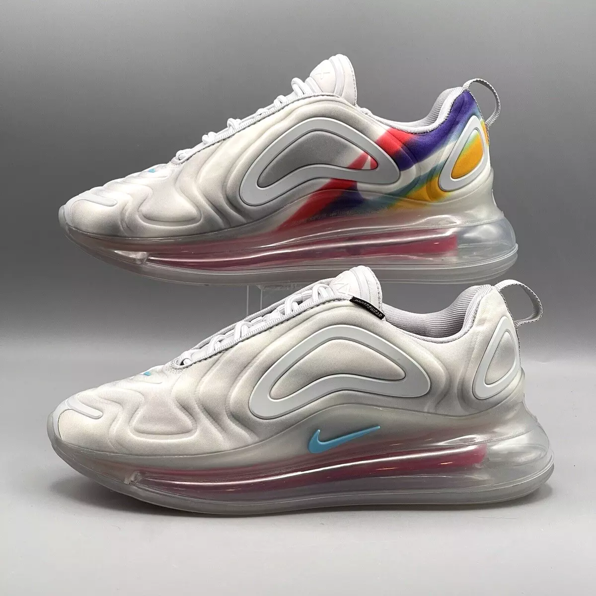 Nike Air Max 720 Women s 6.5 Running Shoes Sneakers Grey Nebula Rainbow Pride