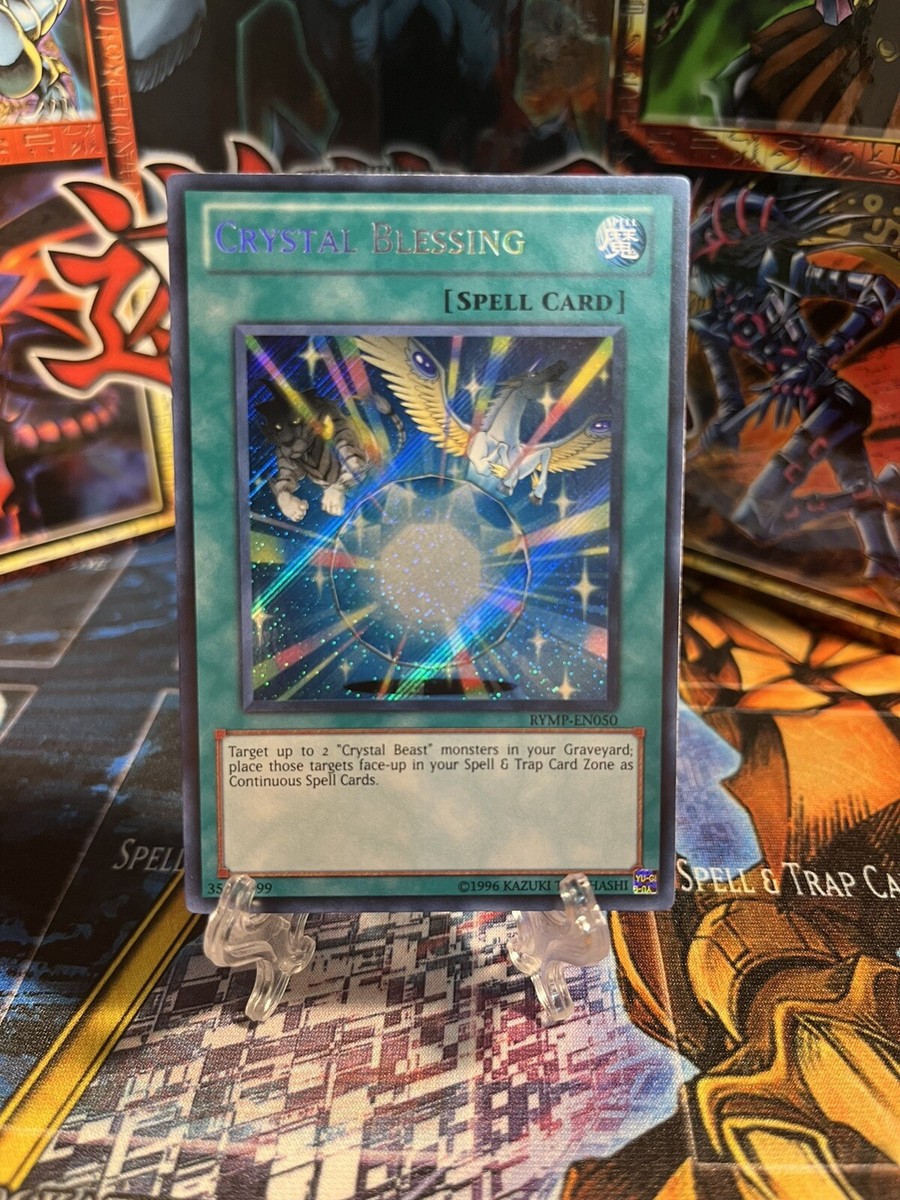 Yu-Gi-Oh! Karte Crystal Blessing (RYMP-EN050) - Secret Rare, 1st Edition Aus Ra Yellow Mega-Pack