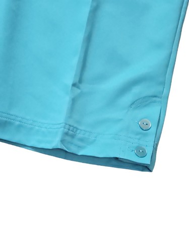 Alfred Dunner Size 12 Elastic Waist Capri Pants Teal Blue Button Detail - Picture 2 of 6