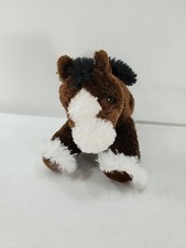 7" Aurora Black Brown White Horse Plush Stuffed Beanbag Toy Animal