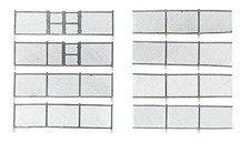 Woodland Chain Link Fence Kit - O Scale - Model Railroad Building Accessory