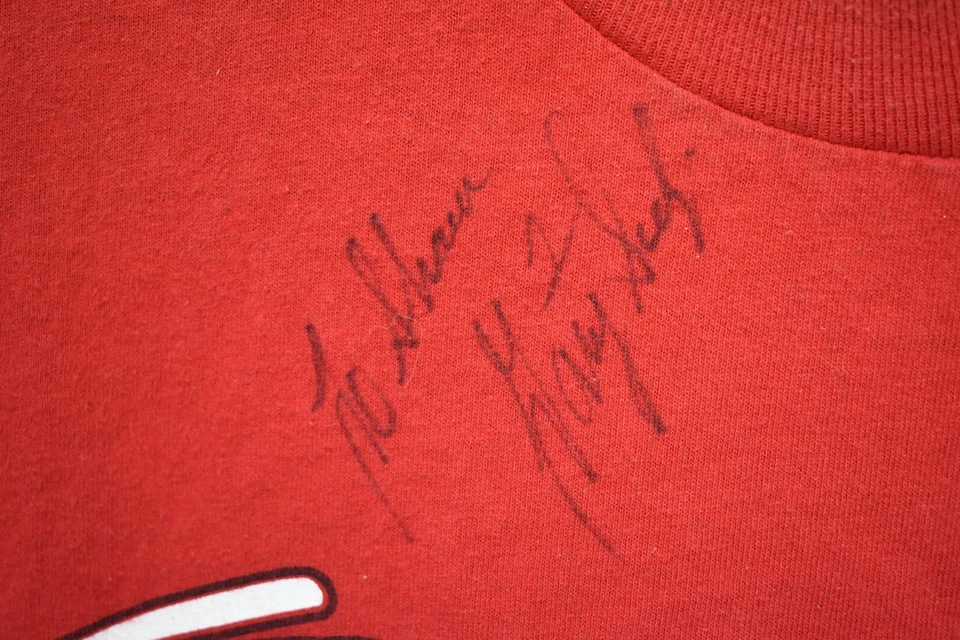 Camiseta Matco Tools 2XL Racing Gary Scelzi Firmada Roja Autógrafo Foto 3 de 4