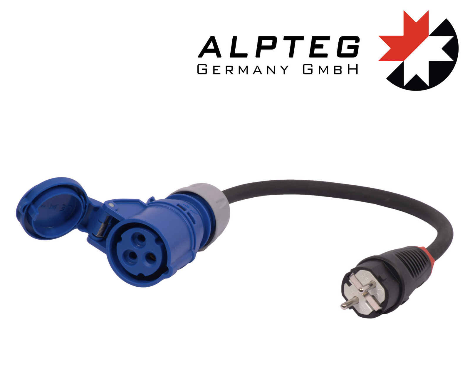 Adapter 3-Pole CEE Coupling 16A To Schuko Plug H07RN-F 3G2.5 | ALPTEG A002