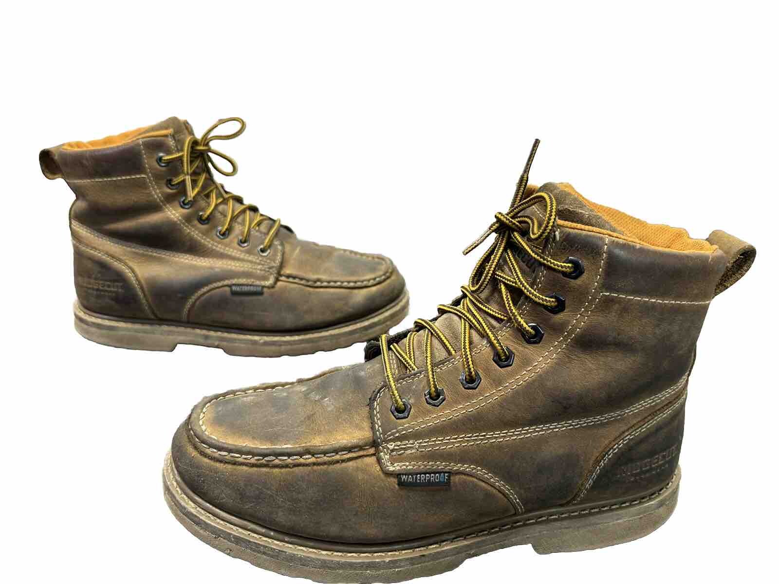 Ridgecut Men's Work Boots YMF2105 Waterproof Tough Wear Brown Leather Size 12W eBay