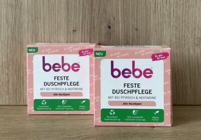 (143,69 /kg) Bebe Feste Duschpflege Soap Bar Pfirsich & Nektarine Set 2x80g