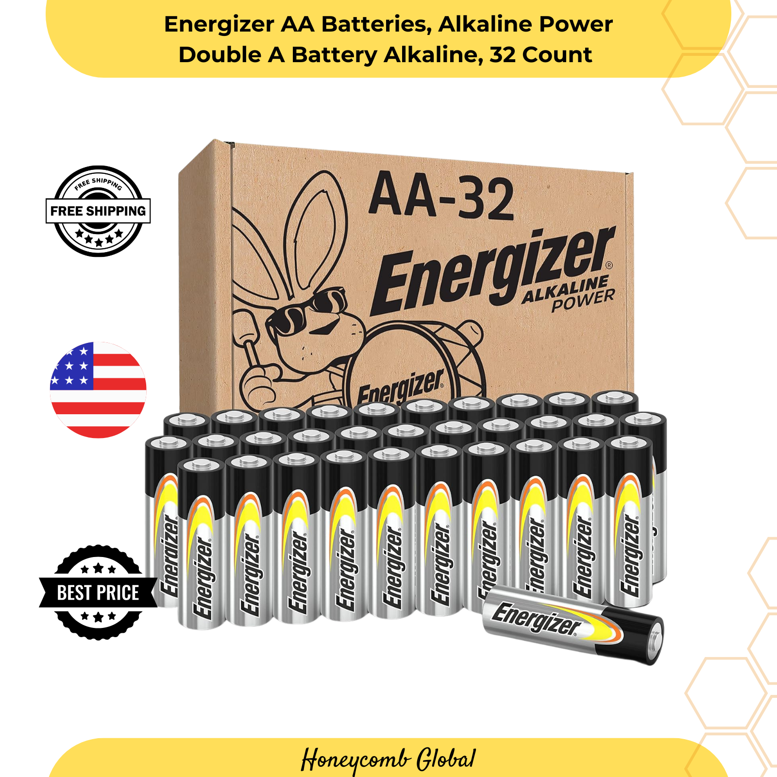 Energizer AA Batteries, Alkaline Power Double A Battery Alkaline, 32 Count-image