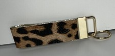 Handmade Faux Leather Keychain Wristlet Key Fob Double Layer