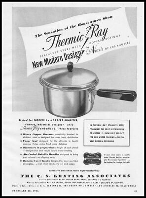 1946 C. S. Keating Associates Chicago Thermic Ray Stainless Steel Pots Print Ad