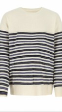 Maison Margiela Womens Embriodered Wool Blend Oversized Sweater Xs-new