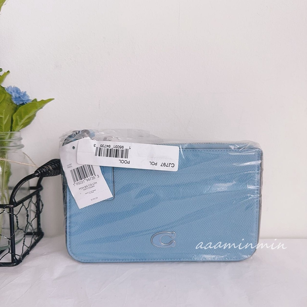 NWT Coach Pouch Bag With Signature Canvas CJ797 | eBay