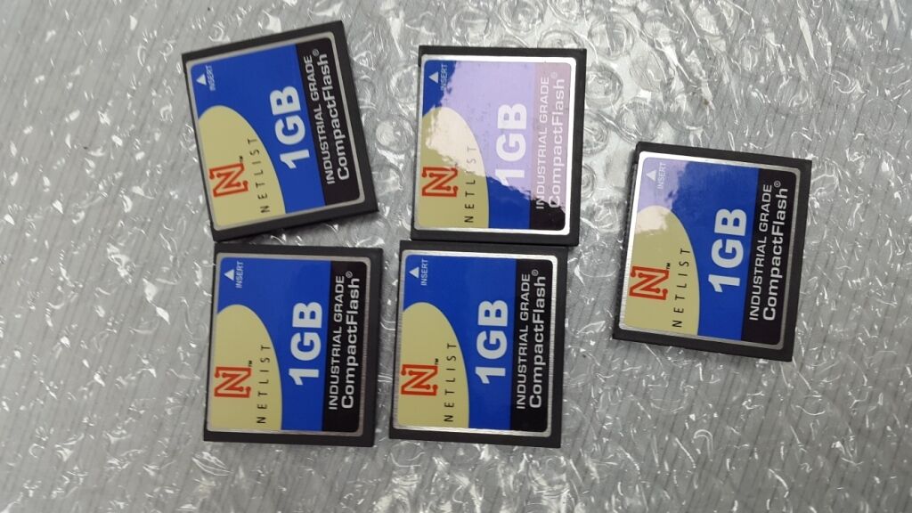 5 x Netlist Industrial Grade 1GB CF Card 0353-96B-2B04AC Compact Flash Cards