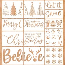 Christmas Stencils for Door Mats, Large 11.8 inches by 13.8 inches, White