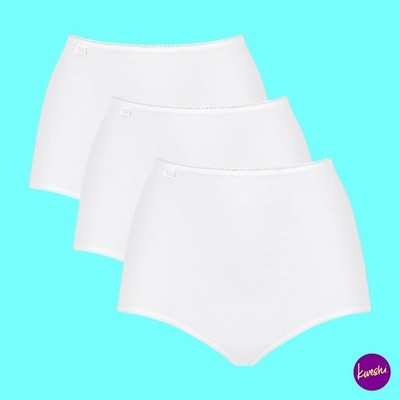 SLOGGI Women's 24/7 Microfibre Maxi Briefs, 3-Pack, White, UK 12 | EU 40