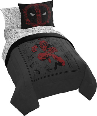 Jay Franco Marvel Deadpool Twin Size Comforter Set - 5 Piece Bedding Includes Sh