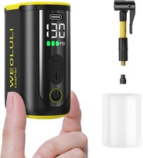 Mini Electric Bike Pump 130 PSI USB-C Portable Air Inflator LCD Gauge Presta