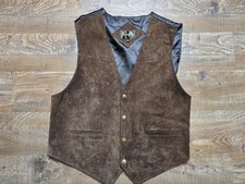 Scully Leather Vest Men s XL Brown Snap Western Cowboy Ranchwear Country