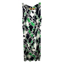 Tory Burch Small Dress Shift Chain Print Silk Sleeveless Beach Vacation 206