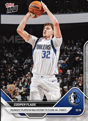 #ad 2025 26 Topps Now NBA Youngest to Score 40 Points #86 Cooper Flagg RC PRESALE $5.45
