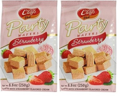 Gastone Lago Party Strawberry Wafers Cookies 2 Pack