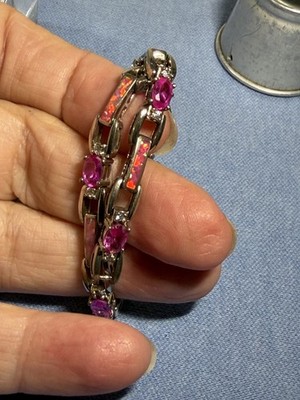 ARMBAND UND LABORGEFERTIGTE RUBINE IN STERLINGSILBER VON TGL