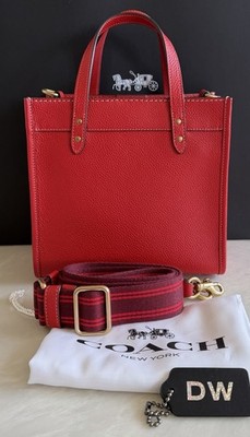NWT COACH REXY SPORT RED LEATHER FIELD TOTE 22 CF084 | eBay