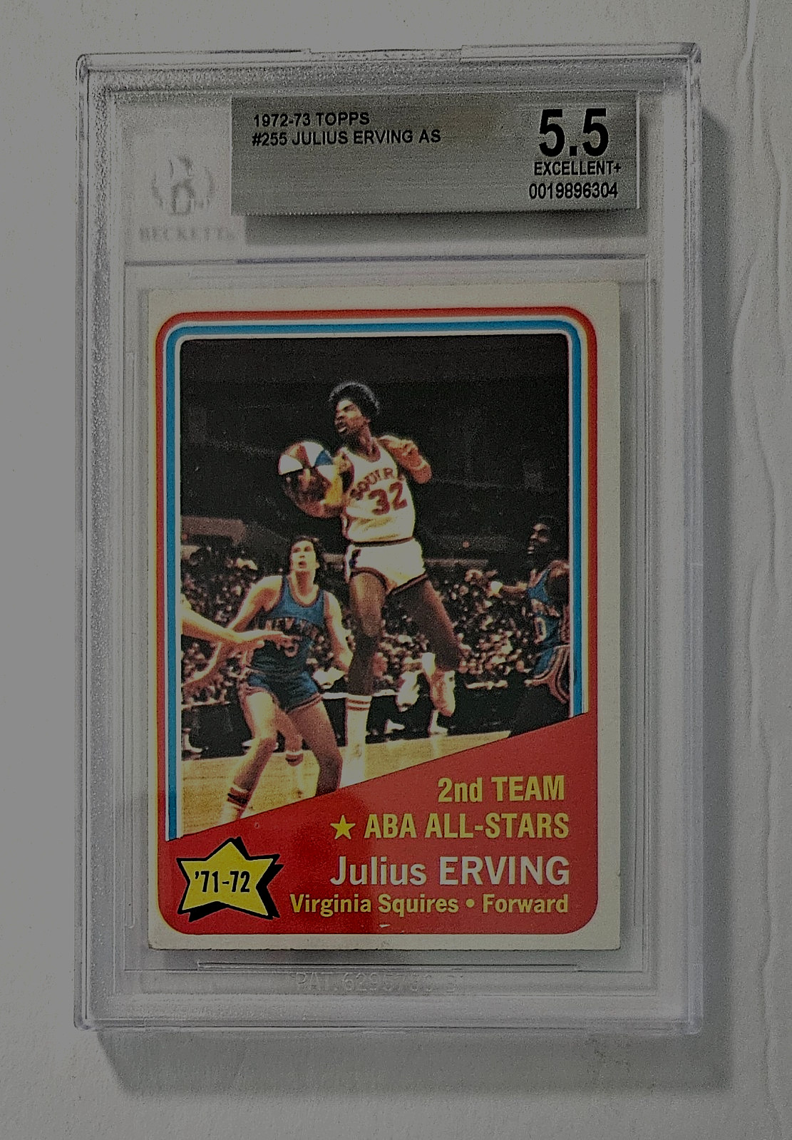 Julius Irving 1972-73 Topps #255 RC Year grade 5.5 Beckett
