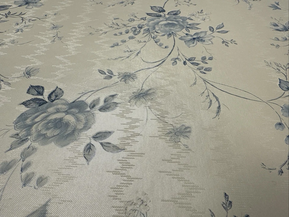 Vintage Wallpaper Floral Blue & White Textured Norwall 8 Rolls Plus 1 Partial - Image 4 of 4