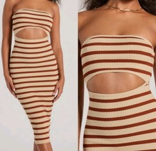 Windsor Cutout Bodycon Ribbed Knit Midi Dress Size Small