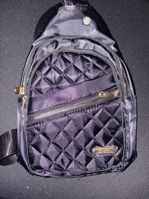 Womens Jingpin creations Black Crossbody Small Sling Backpack