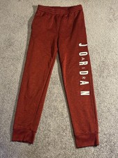 Jordan Boys Dri-FIT Red Heathered Graphic Jogger Pants Youth Large 12-13