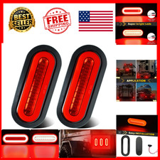 6 Inch Oval Red Led Trailer Tail Lights 2-pack 52-led Halo Style Ip67 Dot Sae 6 Inch Oval Red Led Trailer Tail Lights 2-pack 52-led Halo Style Ip67 Dot Sae
