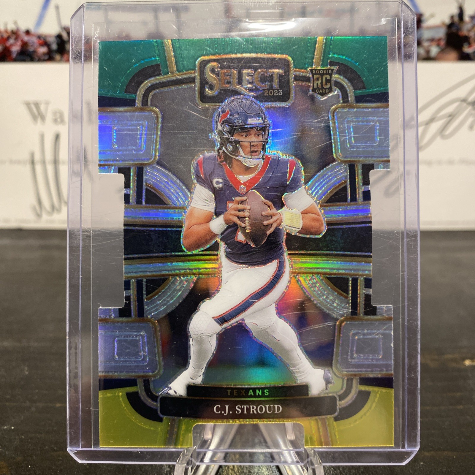 2023 Panini Select - Concourse C.J. Stroud #41 Green & Yellow Prizm Die-Cut (RC)