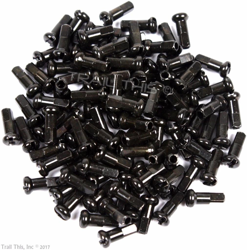 100 DT Swiss 2.0 12mm Brass Spoke Nipples Black for Bike Whe